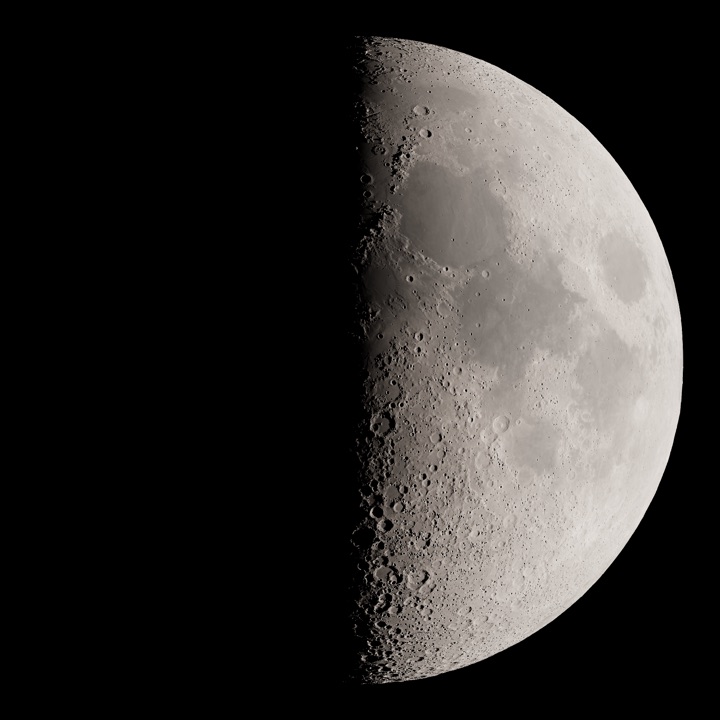 The Moon at first quarter, as this page draws it